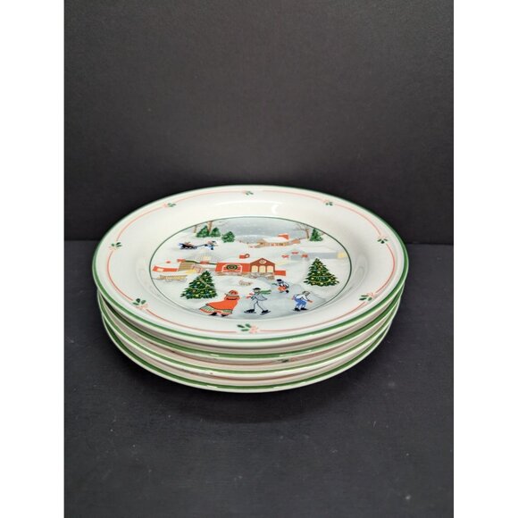 Sango 3900 Silent Night 6 1/2" Saucer Set of 4 by Joan Luntz Replacement - Picture 8 of 9